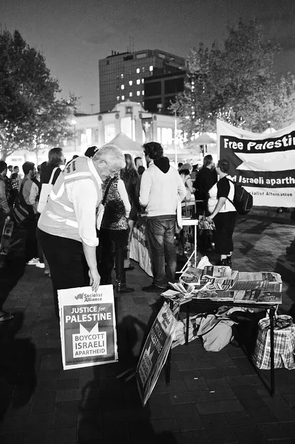Anti-Israel Rally at Max Brenner 7