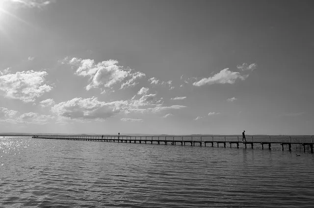 Wooden Boat Dock - Father and A Boy